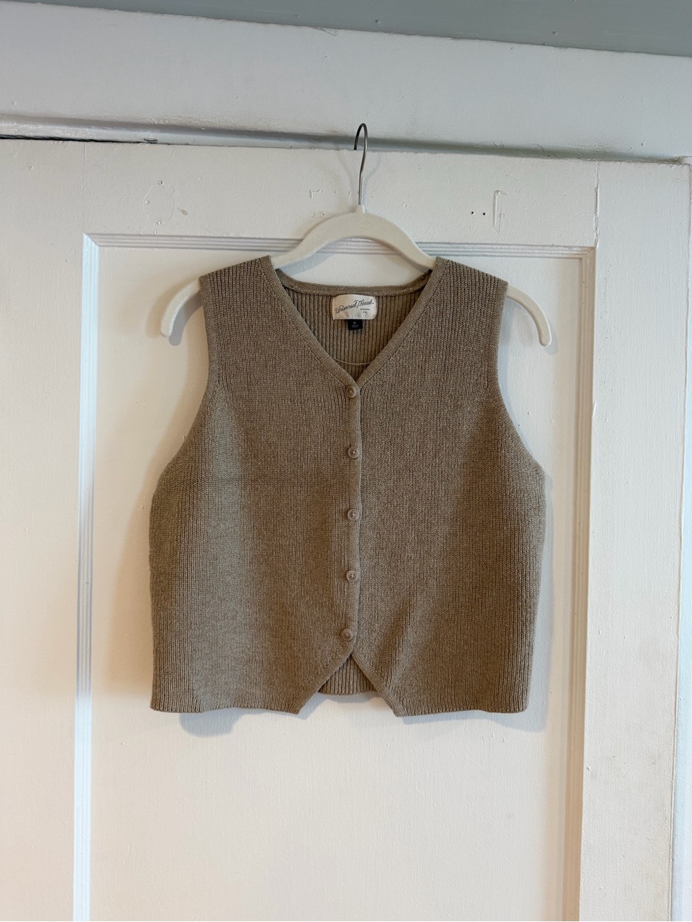 Button front v-neck sweater vest